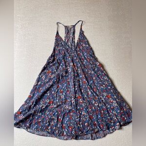 Free People Blue and Red Floral Dress